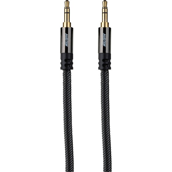Main product image for Audtek 6 ft. 3.5mm Stereo Male to Male Audio Cable Dual Shielded with Braided Jacket 181-929